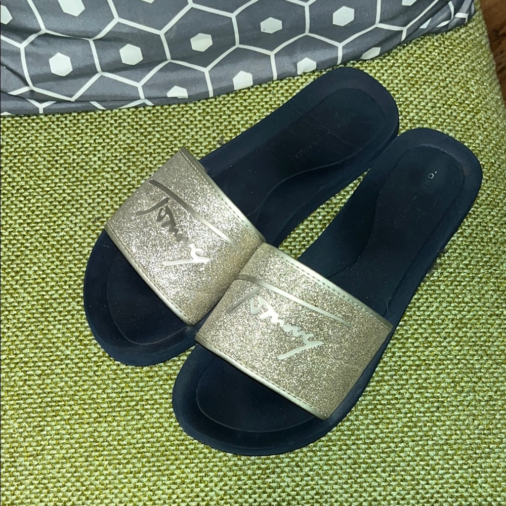 Tommy Hilfiger Gold Slide Sandals